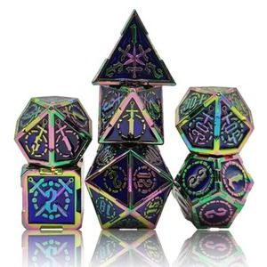 7 Piece Metal Dice Set Sword Series
